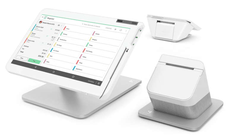 A tablet computer sitting on top of a desk.