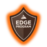 A badge that says edge program on it.